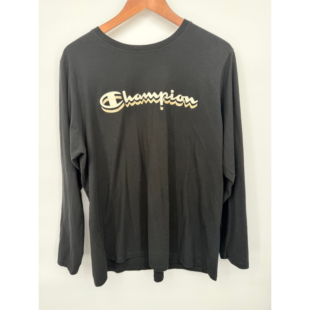 Champion Long Sleeve Shirt Mens 3XL Black Good Graphic Logo QW913G 001